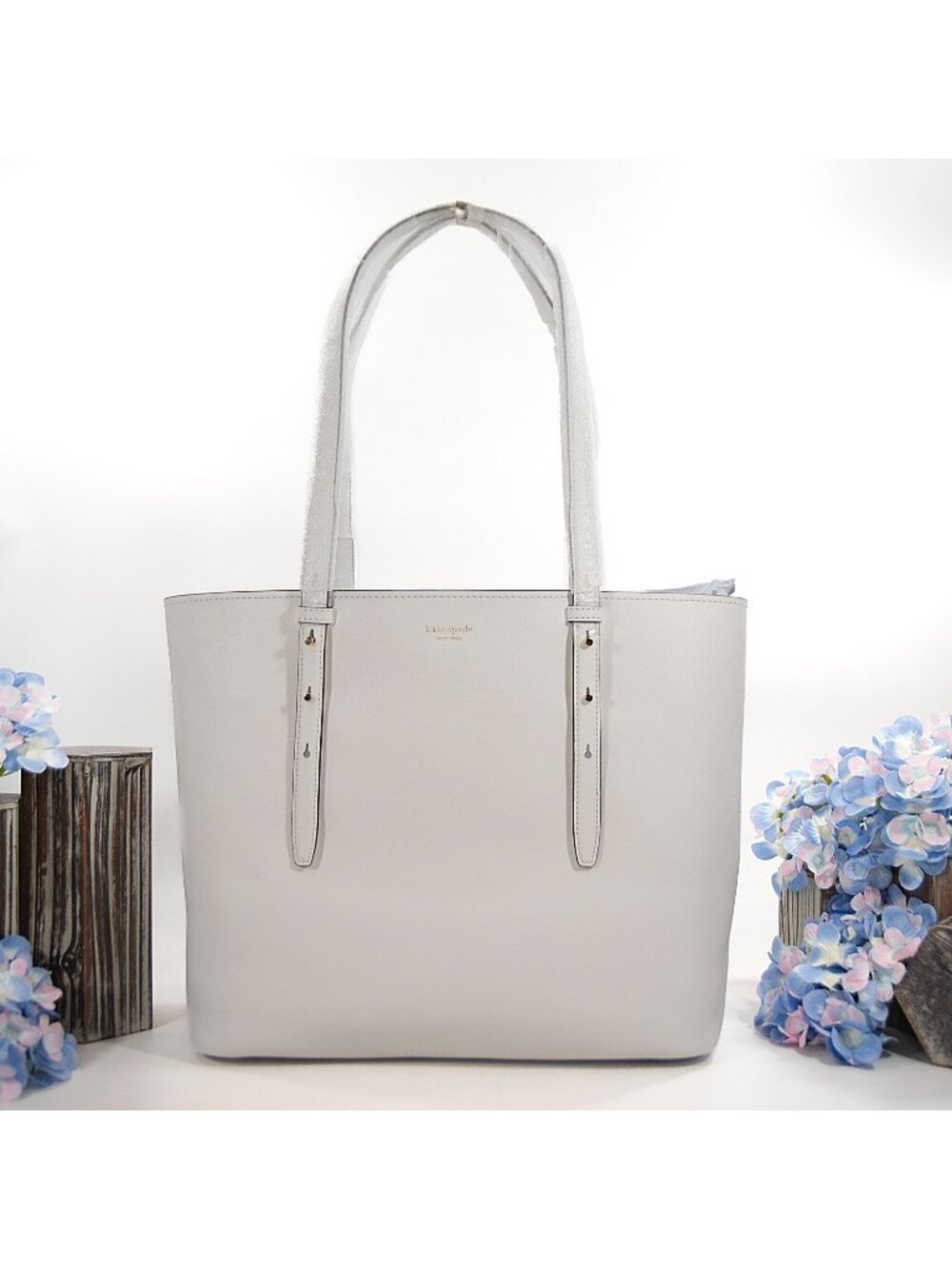 Kate Spade True White Fine Grain Leather Do It All Large Tote Bag NWT $298